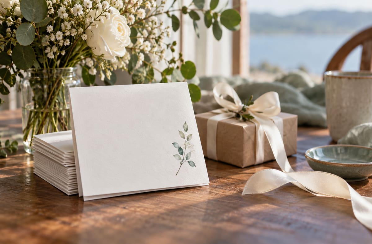 wedding stationery accompanies wedding keepsakes on a wedding writing desk