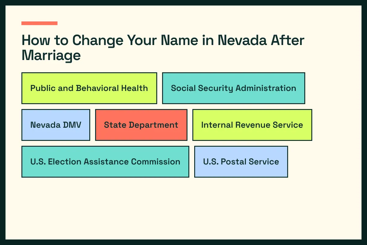 NV diagram connects Nevada vital records with NV driver services and the wider Nevada update path