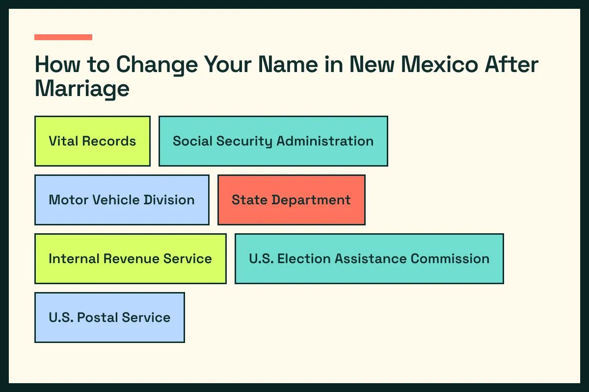NM diagram connects New Mexico vital records with NM driver services and the wider New Mexico update path