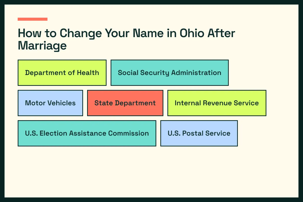 OH diagram connects Ohio vital records with OH driver services and the wider Ohio update path
