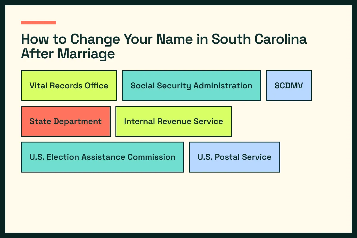 SC diagram connects South Carolina vital records with SC driver services and the wider South Carolina update path